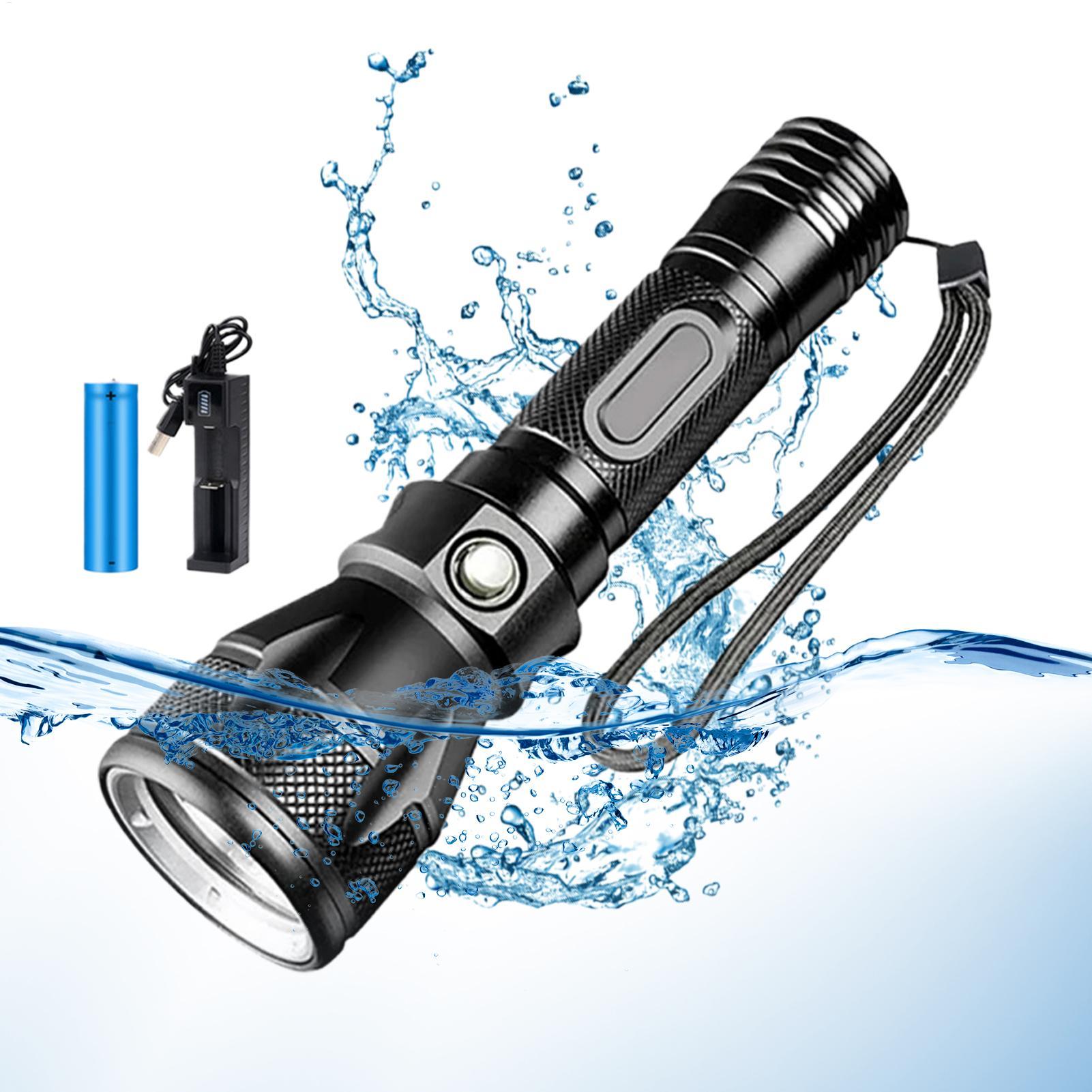 Underwater Flashlight - Senter Selam LED 3-Mode, Daya Kuat,