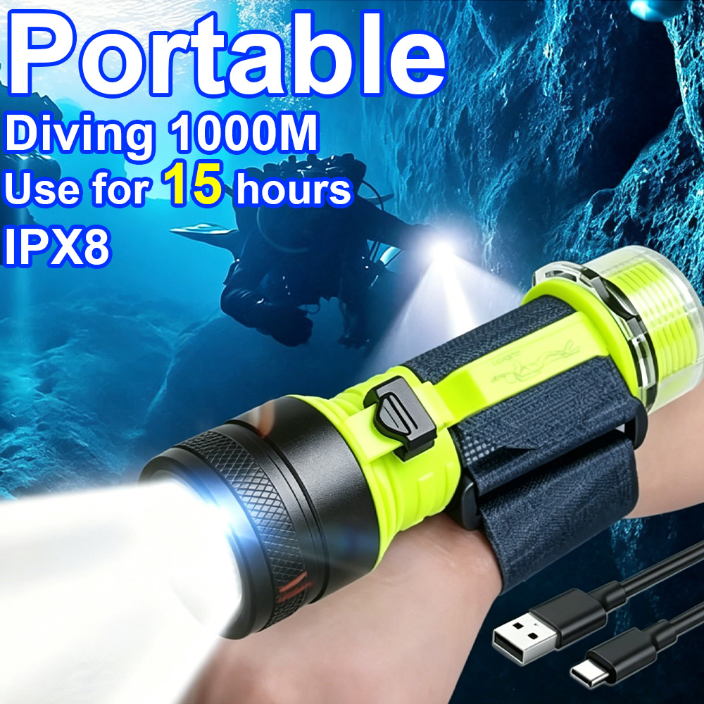 Underwater Flashlight - Senter Selam LED Profesional Portabel Baru,